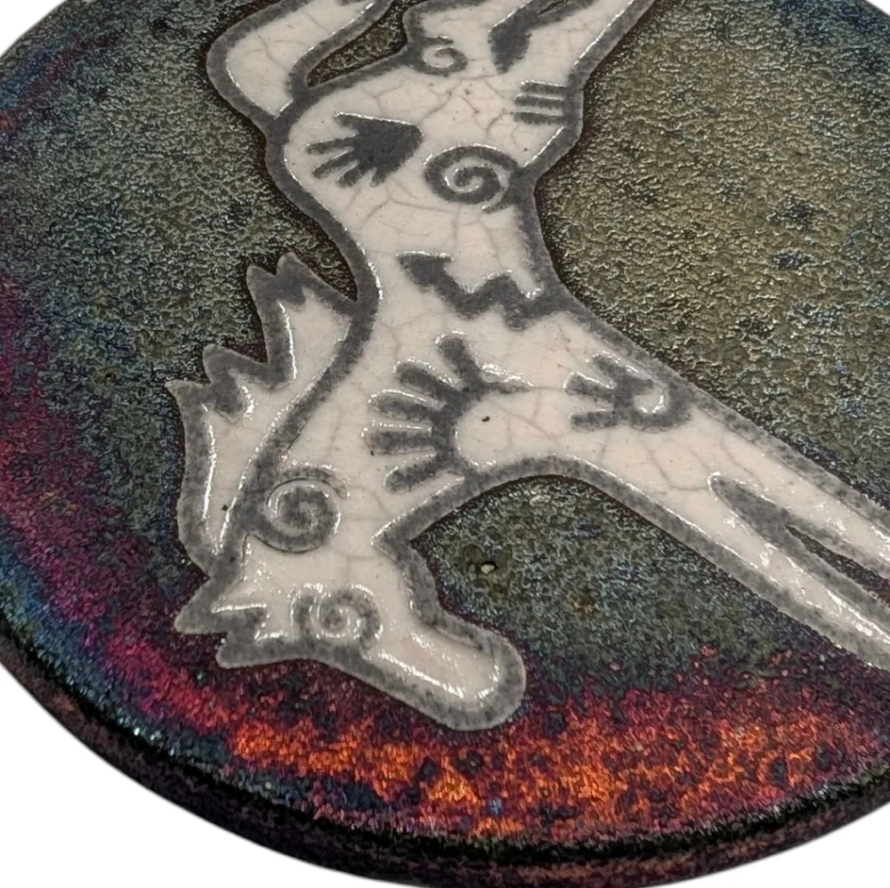 Jeremy Diller Raku Coaster Of Running Horse